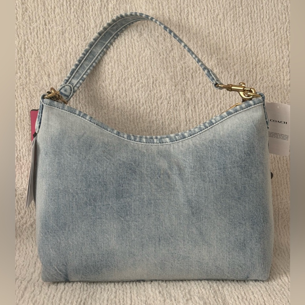Coach Laurel Shoulder Bag in Loved Denim With Charms - Picture 3 of 8